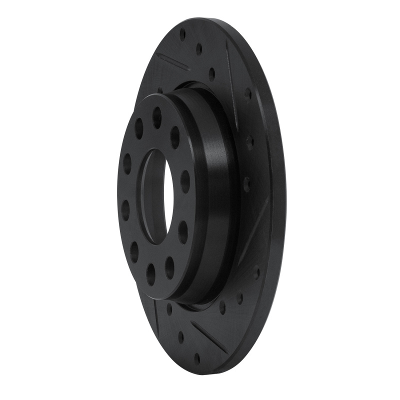 Volkswagen EuroVan Brake Rotor (1) - Front Right - R1 Concepts - Drilled & Slotted - Black - `01-`03